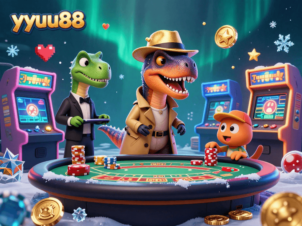 Experience the thrill of yyuu88 as a velociraptor card counter tries to blend in at a blackjack table.