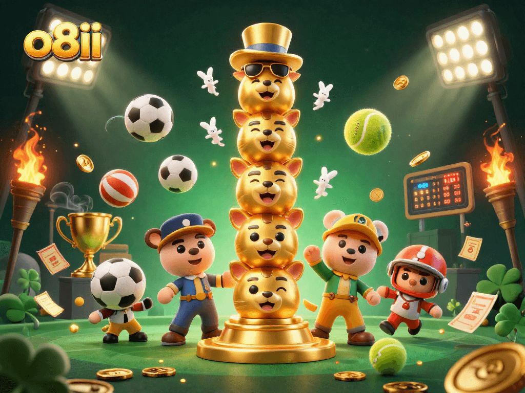 Win big with o8ii's exciting live casino action showcasing vibrant game elements and dynamic characters.