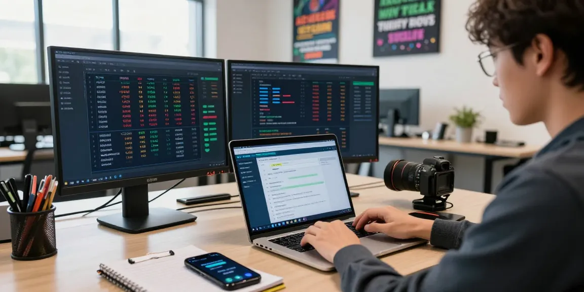 Person verifying 토토사이트 검증 먹튀스팟 in a modern workspace with digital analytics.