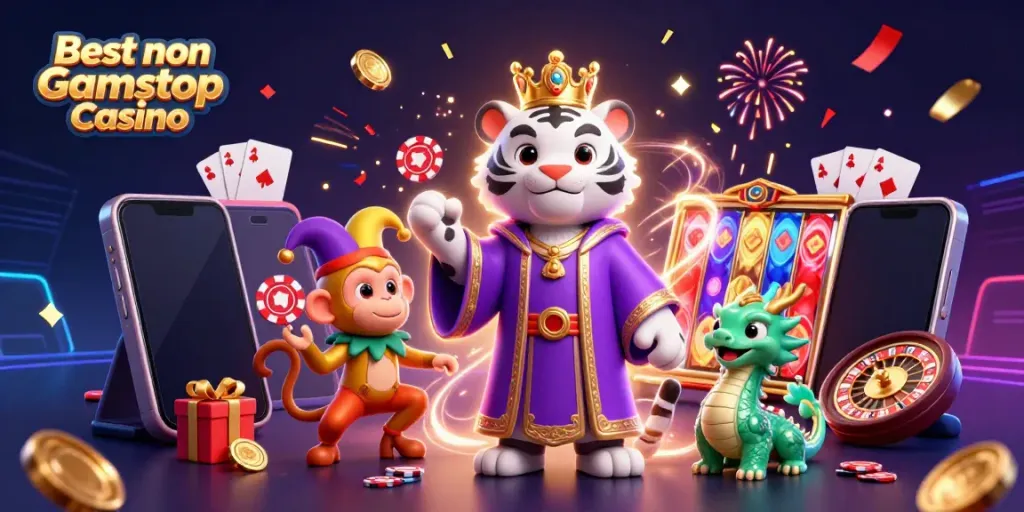 Experience the excitement of the Best non Gamstop Casino with vibrant 3D characters and lively game elements.
