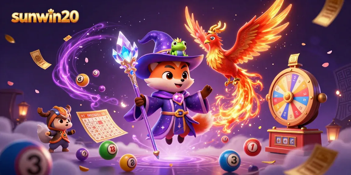 Experience thrilling gameplay with sunwin20, featuring vibrant lottery elements and enchanted casino characters.